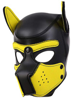 Puppy Play Dog Mask - Black/Yellow