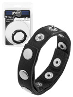 Push Xtreme Leather - New York Cock & Ball Rivets Snap Strap