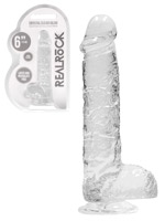 RealRock - Dildo 6 inch with Balls - Crystal Clear