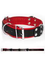 Deluxe Bondage Collar - Black/Red