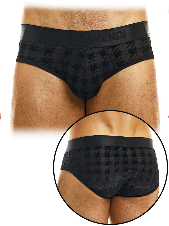 Pied De Poule Classic Brief - Black