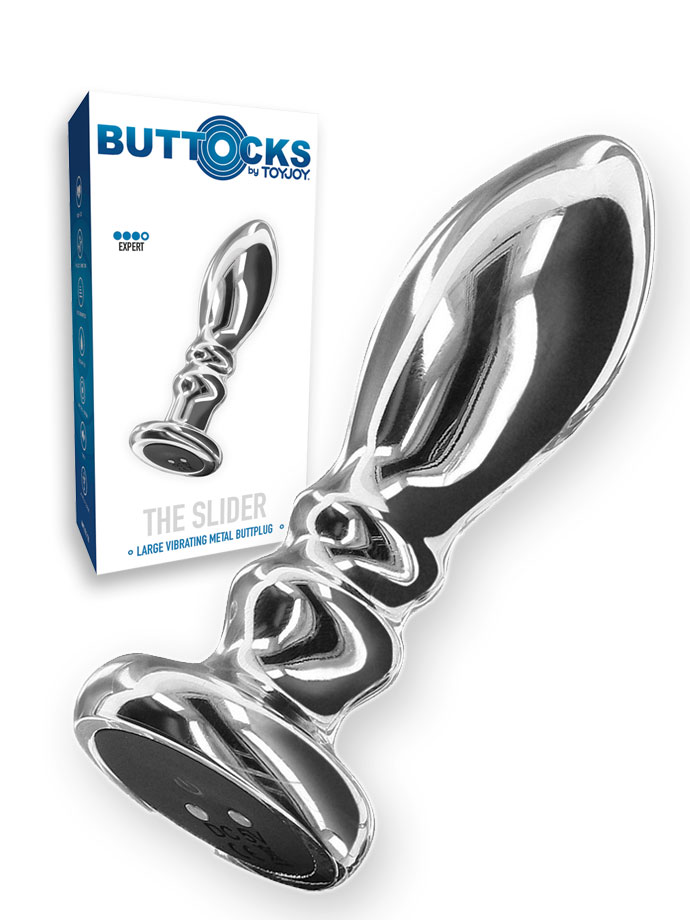 The Slider Vibrating Metal Buttplug Large