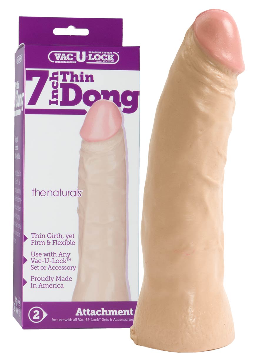 Vac-U-Lock - 7 inch Thin Natural Dong