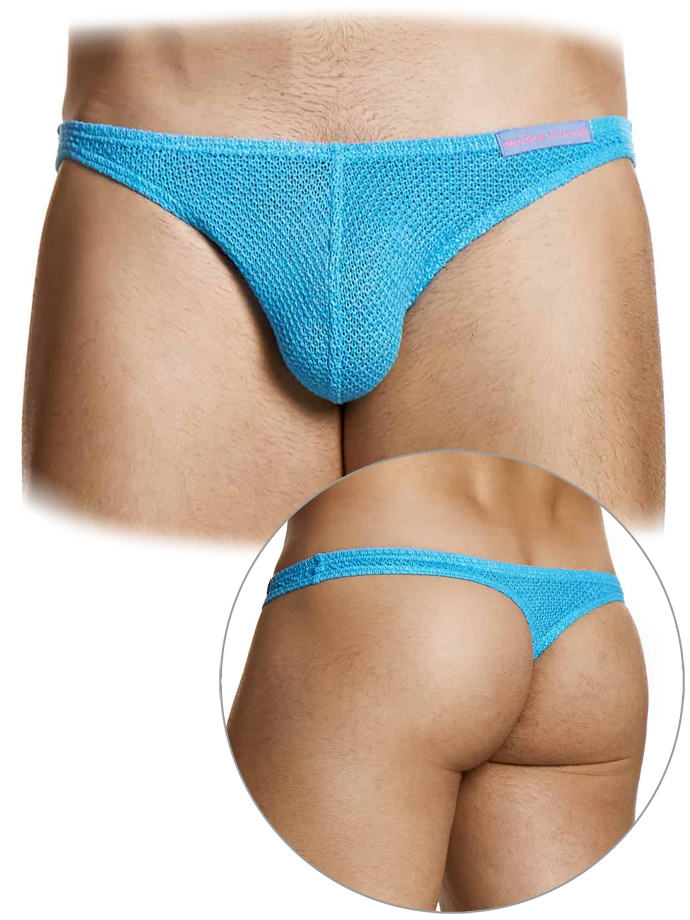 Micro Knit Thong - Blau