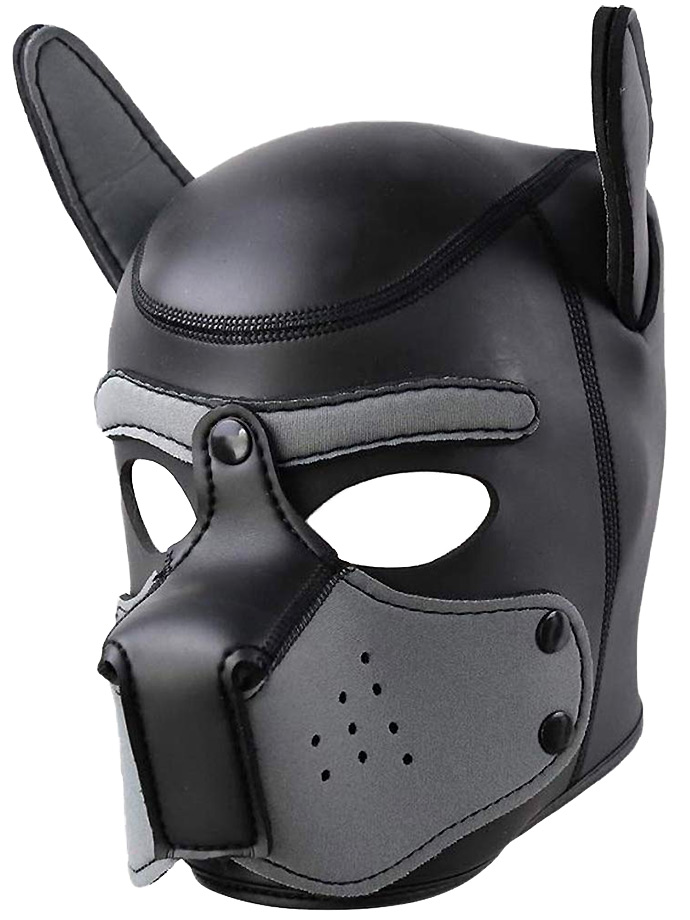 Puppy Play Dog Mask - Black/Grey