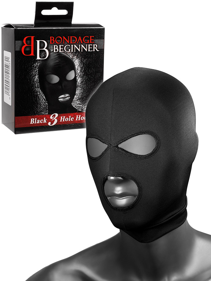 Bondage Beginner Black 3 Hole Hood