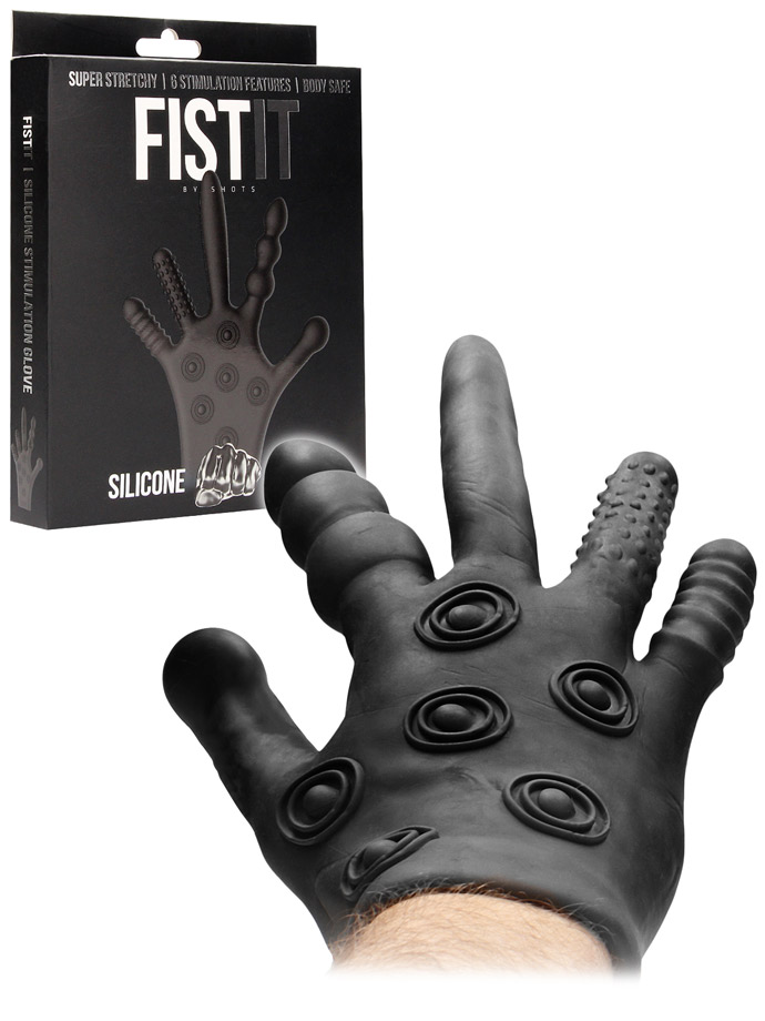 FistIt Silikon Stimulations Handschuh - Schwarz