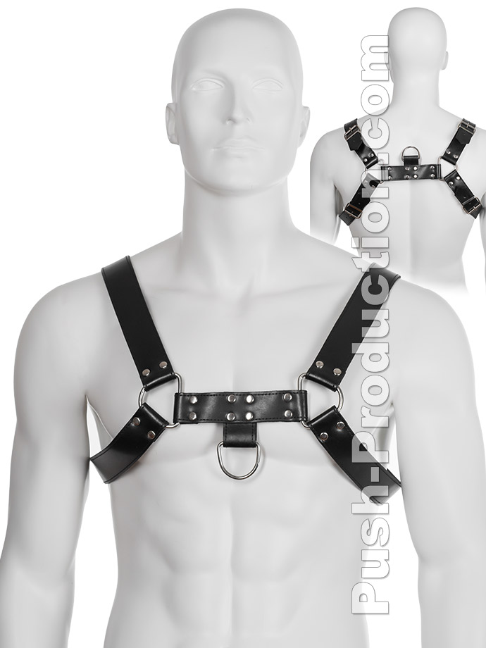 Genuine Leather BDSM Top Harness Black