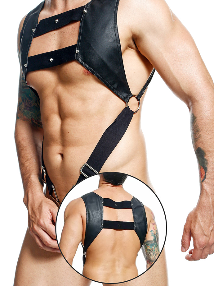 DNGEON Croptop Cockring Harness - Schwarz