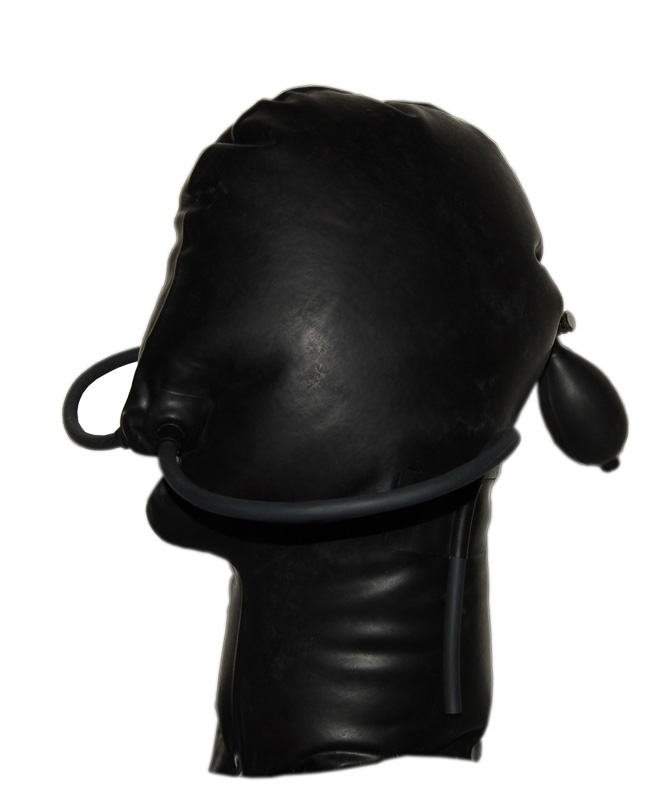 Inflatable Rubber Mask with Nose Hose