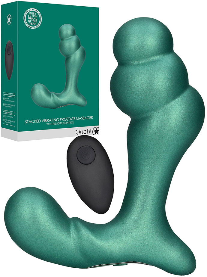 OUCH! Stacked Vibrating Prostate Massager - Grn