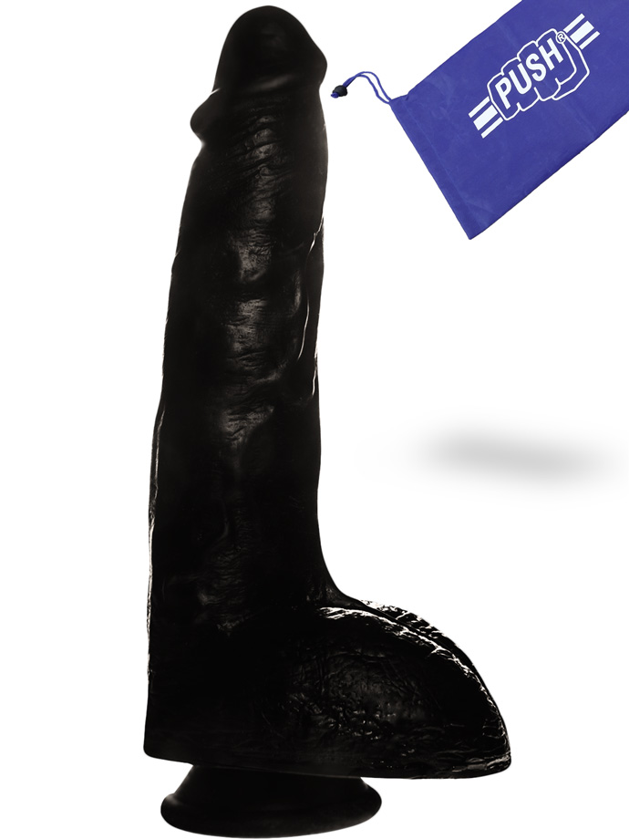 Penis Dildo Push Black 7.8 inch with Suction Cup