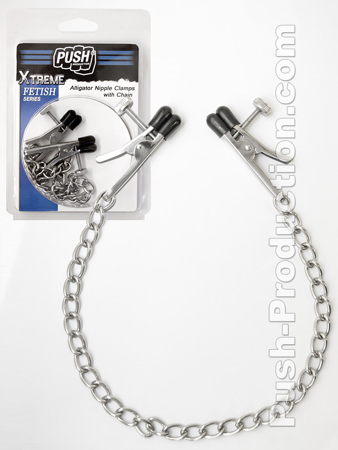 Push Xtreme Fetish - Alligator Nipple Clamps with Chain