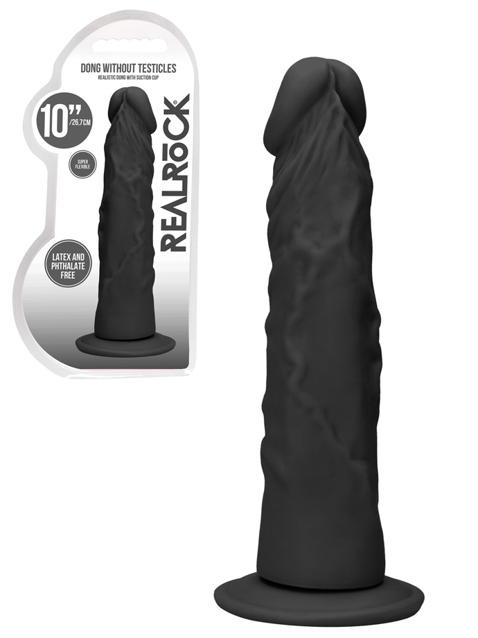 RealRock - Dildo 10 inch without Testicles - Black