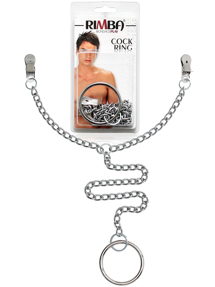 Nipple clamps with chain and cockring 50mm