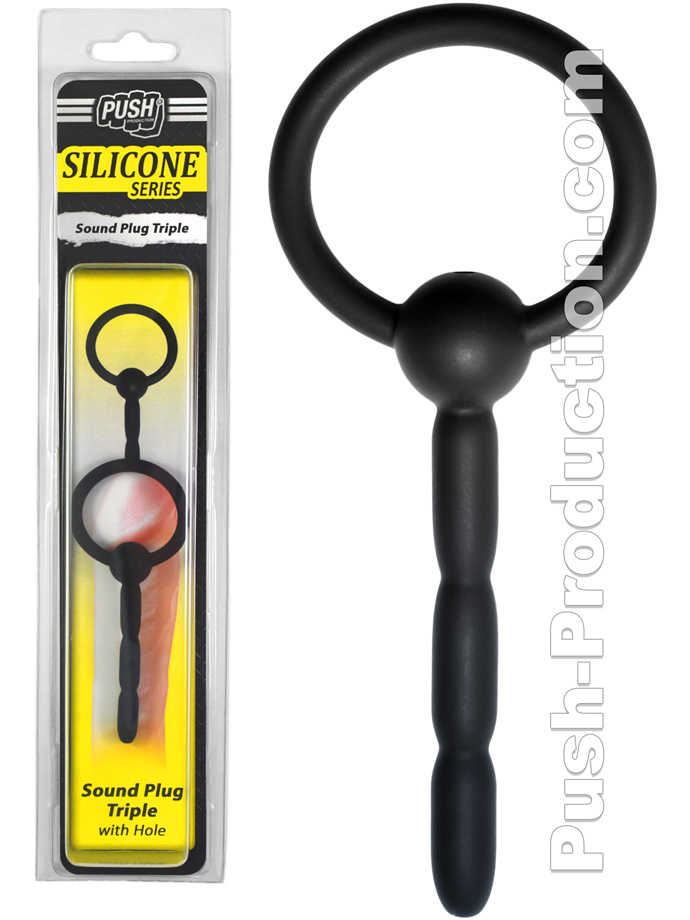 Push Silicone - Dilator Sound Plug Triple with Hole