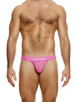Striped Crochet Thong - Pink