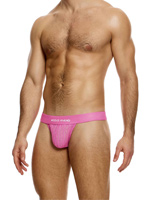 Striped Crochet Thong - Pink