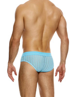 Striped Crochet Classic Brief - Hellblau
