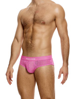 Striped Crochet Classic Brief - Pink