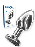 The Glider Vibrating Metal Buttplug Large