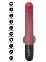 Realistic Thrusting Dildo and Wiggling Vibrator