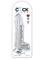 King Cock - 9 inch with Balls Clear