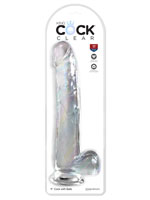 King Cock - 11 inch with Balls Clear