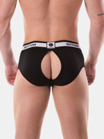 Backless Brief Bottom - black/white