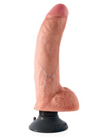 King Cock - 9 inch Vibrating Cock with Balls Flesh