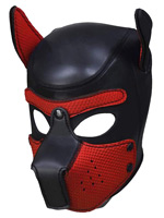 Puppy Play Dog Mask - Black/Red