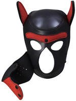 Puppy Play Dog Mask - Black/Red