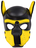 Puppy Play Dog Mask - Black/Yellow