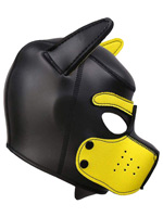 Puppy Play Dog Mask - Black/Yellow