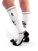 Gas Mask Party Socks with Pockets - White/black