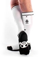 Gas Mask Party Socks with Pockets - White/black