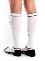 Gas Mask Party Socks with Pockets - White/black