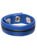 Hard Power Leder Penisring verstellbar - blau