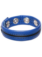 Hard Power Leder Penisring verstellbar - blau