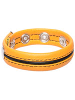 Hard Power Leder Penisring verstellbar - gelb