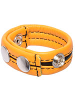 Hard Power Leder Penisring verstellbar - gelb