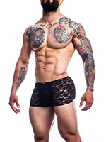 Lace Trunk Boxer Black