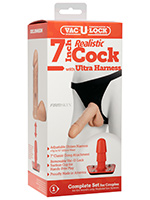 Vac-U-Lock Set - 7 inch Realistic Cock natural + Ultra Harness