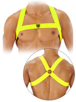 Fetish Elastic Harness - Neon Yellow