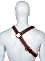 Gladiator Leather Harness Y-Style - Black/Red