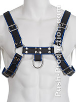 Genuine Leather BDSM Top Harness Black/Blue