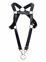 DNGEON Cross Cockring Harness - Black