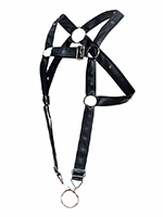 DNGEON Cross Cockring Harness - Black