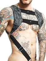 DNGEON Top Cockring Harness - Grau