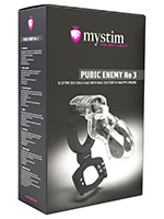 Mystim Pubic Enemy No 3 - Cock Cage with Ball Squeezer